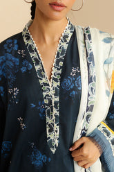 Digital Printed Blue Lawn Shirt – Zara Shahjahan COCO Prints '25